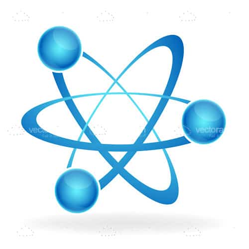 Abstract Atom Icon in Blue